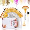 32 Bright Yellow Makeup Brushes Set Professional