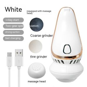 Electric Foot Grinder Multi-function Charging Dust (Option: White Foot Grinder-USB)